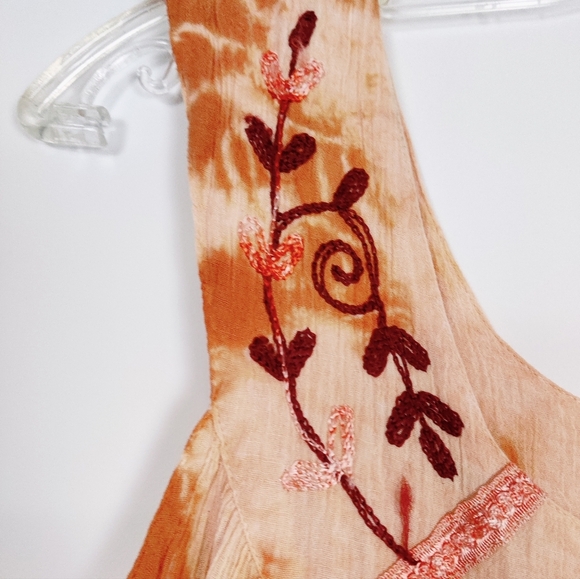 Pagoda Women's Embroidered Boho Dress - One Size Fits All Beach Resortwear - Picture 3 of 9